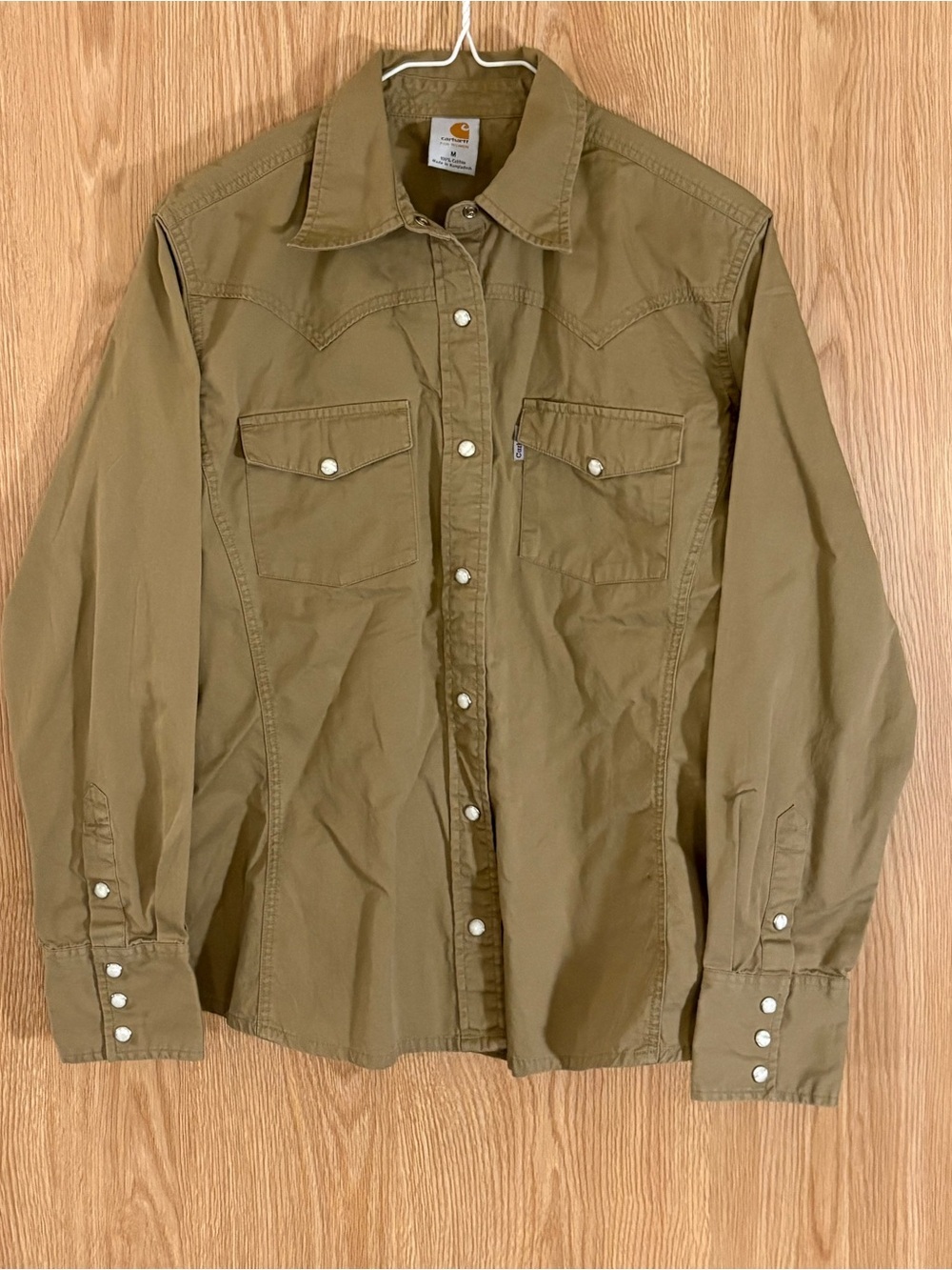 Carhartt Khaki Snap-Front Western Style Work Shirt Jacket